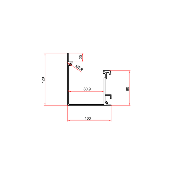 Aluminium Rinnenprofil